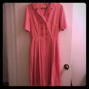 Red polka dot plus size vintage dress